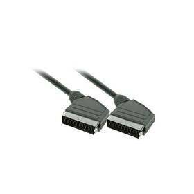 Kabel Solight SCART konektor - SCART konektor, 21pin, průměr 8mm, 1,5 m černý

