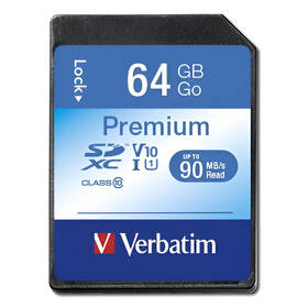  Paměťová karta Verbatim Premium SDXC 64GB UHS-I V10 U1 (90R/10W)