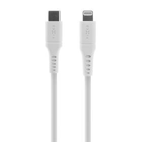 Kabel FIXED Liquid silicone USB-C/Lightning s podporou PD, MFi, 0,5m bílý

