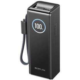Powerbanka EcoFlow RAPID 25000mAh, 170W, 2x100W USB-C kabel černá barva
