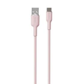 Kabel Puro Soft USB-C/USB-A 60 W, 1,5 m růžový

