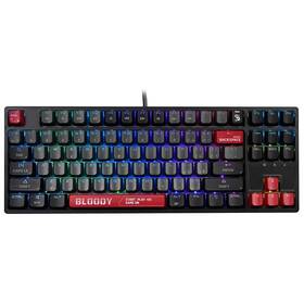 Klávesnice A4Tech Bloody S87 TKL, Red Switch, USB, CZ/SK layout černá barva
