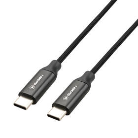 Kabel GoGEN USB-C / USB-C, 1m, opletený, 100W černý


