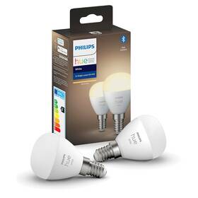 Chytrá žárovka Philips Bluetooth, 5,7W, E14, White, 2ks 

