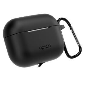 Pouzdro Epico silikonové s karabinou pro AirPods Pro 3 černé

