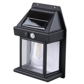 Nástěnné svítidlo Solight WL918, solární, WW černé

