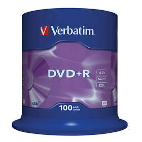  Disk Verbatim DVD+R 4,7GB, 16x, 100cake