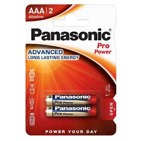 Baterie alkalická Panasonic Pro Power AAA, LR03, blistr 2ks 

