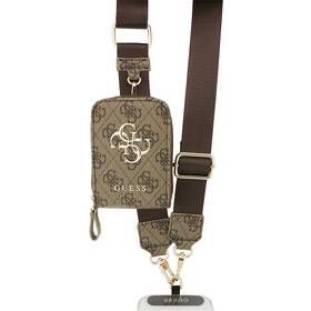 Popruh na krk Guess Crossbody PU 4G Metal Logo + Peněženka hnědý

