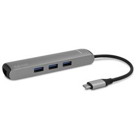 USB Hub Epico USB-C Slim stříbrný

