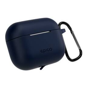 Pouzdro Epico silikonové s karabinou pro AirPods Pro 3 tmavě modré


