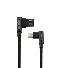 Kabel GoGEN USB/USB-C, 1m, oboustraný, opletený černý

