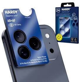 Ochranné sklo čočky fotoaparátu 3mk HARDY Sapphire Lens safírové na Apple iPhone 14Pro/14Pro Max/15Pro/15Pro Max/16Pro/16Pro Max/17Pro/17Pro Max černé


