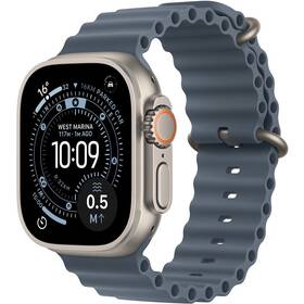 Chytré hodinky Apple GPS + Cellular 49mm přírodní titan - ocelově modrý oceánský řemínek 
