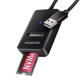 Adaptér Axagon USB 3.2 Gen 2 - M.2 NVMe & SATA SSD, kabel 10cm černý

