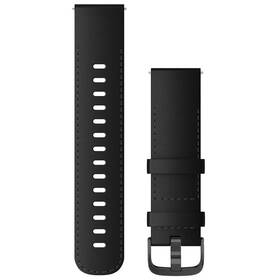 Řemínek Garmin Quick Release (22 mm), kožený, přezka Brushed Slate černý

