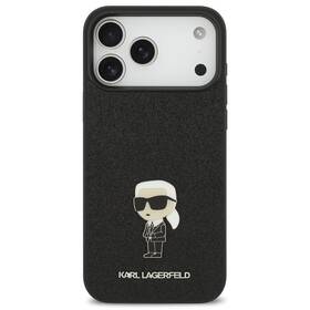 Kryt na mobil Karl Lagerfeld Fixed Glitter Metal Ikonik na Apple iPhone 17 Pro Max černý

