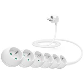 Kabel prodlužovací Connect IT 6x zásuvka, 2m bílý

