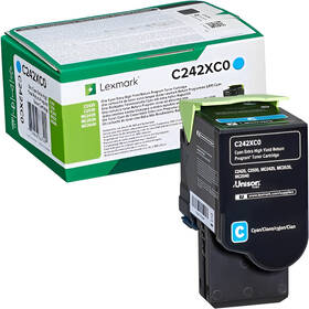Toner Lexmark C242XC0, 3500 stran, pro C2425dw, C2535dw, MC2425adw, MC2535adwe, MC2640 azurový

