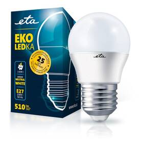 Žárovka LED ETA EKO LEDka mini globe 6W, E27, neutrální bílá 

