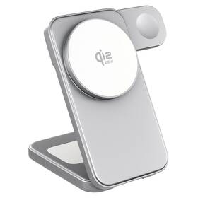 Bezdrátová nabíječka Spello by Epico ForceBase Qi2 25W 3in1 Fold stříbrná

