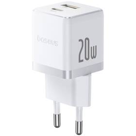 Nabíječka do sítě Baseus Palm 20W 1xUSB-A 1xUSB-C PD QC 3.0 bílá

