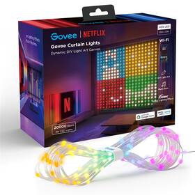 Vánoční osvětlení Govee Netflix RGBIC Curtain Light 400 LED - 1,5 x 1,5m bílé

