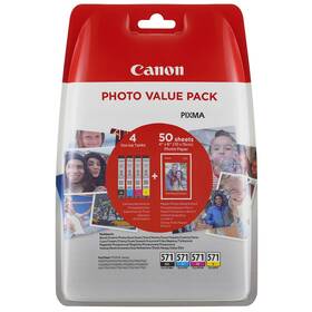 Inkoustová náplň Canon CLI571 XL, 500 stran Photo Value Pac, vícebarevná

