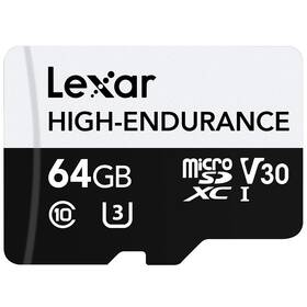 Paměťová karta Lexar High-Endurance microSDXC 64GB UHS-I, (100R/35W) C10 A1 V30 U3 


