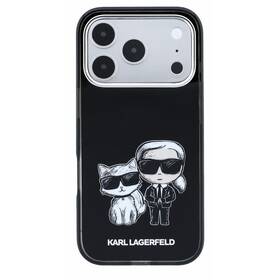 Kryt na mobil Karl Lagerfeld PU Semi Wrap Smooth Sketch Bodies Magsafe na Apple iPhone 18 Pro Max černý

