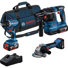 Sada aku nářadí Bosch Professional 18V GSR+GWS+GBH+3x4 (s baterií) 

