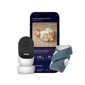 Sada kamery a chytré ponožky Owlet Dream Sock + Cam2 Bundle  - Bedtime Blue šedá barva
