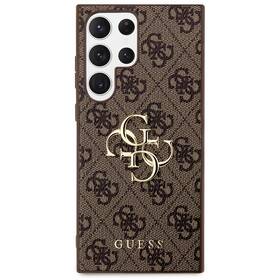 Kryt na mobil Guess PU 4G Metal Logo na Samsung Galaxy S24 Ultra hnědý

