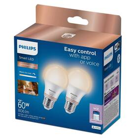 Chytrá žárovka Philips Smart LED Smart LED 8W, E27, Tunable White, 2ks 

