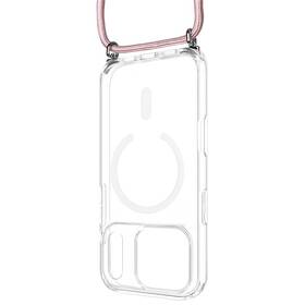 Kryt na mobil FIXED MagPure Neck s růžovou šňůrkou na krk na Apple iPhone 17 Pro Max/18 Pro Max růžový

