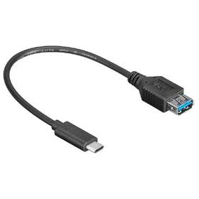 Kabel AQ USB 3.1 USB-C samec - USB 3.0 A samice , 0.2 m černá barva
