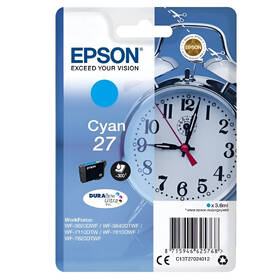 Inkoustová náplň Epson 27, 300 stran azurová

