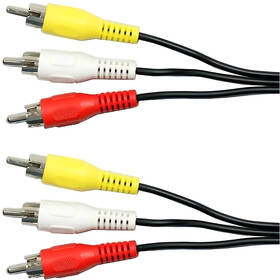 Kabel AQ 3x CINCH / 3x CINCH, video + stereo audio, 2 m 


