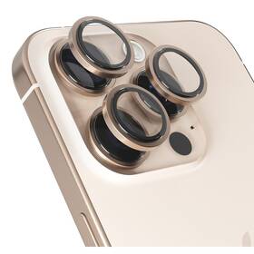 Ochranné sklo čočky fotoaparátu Epico Aluminium Lens Protector na Apple iPhone 16 Pro/16 Pro Max béžové

