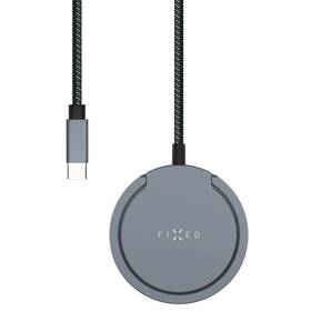 Bezdrátová nabíječka FIXED MagPad Pro, s MagSafe, Qi2 certifikací a stojánkem, 15W šedá barva
