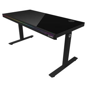 Herní stůl Lorgar DP80 RGB Tempered Glass černý

