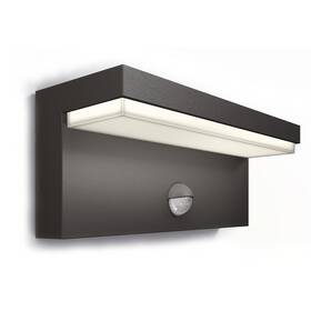 Nástěnné svítidlo Philips Bustan, 4000 K, pohybový senzor antracitové

