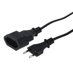 Kabel Hama 2pólová euro vidlice, prodlužovací, 5m černý

