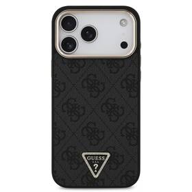 Kryt na mobil Guess 4G Strass Triangle Logo Gold Frame MagSafe na Apple iPhone 18 Pro černý

