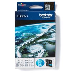 Inkoustová náplň Brother LC-985C, 260 stran azurová

