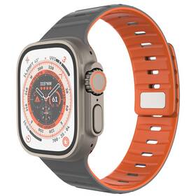 Řemínek FIXED Silicone Magnetic Strap na Apple Watch 44/45/46/49mm šedý

