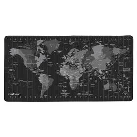 Podložka pod klávesnici a myš Natec Maxi Time Zone Map, 80 × 40 cm černá

