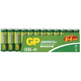 Baterie zinkochloridová GP Greencell AA (R6), 12 ks 

