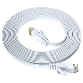 Kabel GoGEN síťový (RJ45), plochý, CAT6, 7,5m bílý

