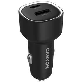 Adaptér do auta Canyon OnDrive 85 PD 83W USB-A+USB-C černý

